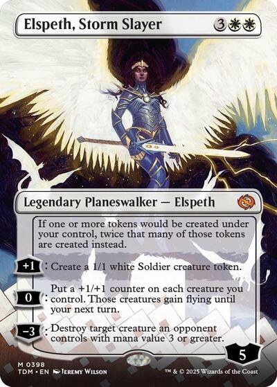 Elspeth, Storm Slayer (Borderless) (Tarkir: Dragonstorm) Near Mint Foil