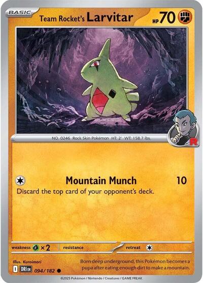 Team Rocket's Larvitar (SV10: Destined Rivals) Near Mint Reverse Holofoil