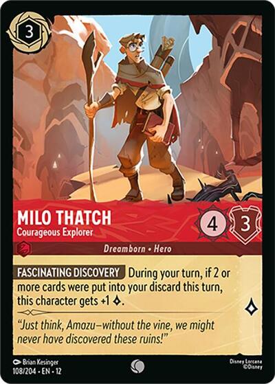 Milo Thatch - Courageous Explorer (Wilds Unknown) Near Mint