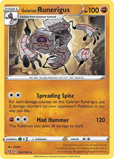 Galarian Runerigus (SWSH02: Rebel Clash) Near Mint Reverse Holofoil