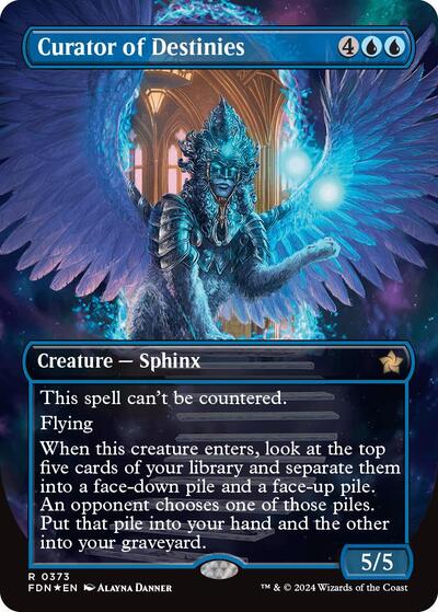 Curator of Destinies (Borderless) (Mana Foil) (Foundations) Near Mint Foil