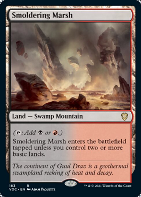 Smoldering Marsh (Commander 2021 Crimson Vow) Light Play