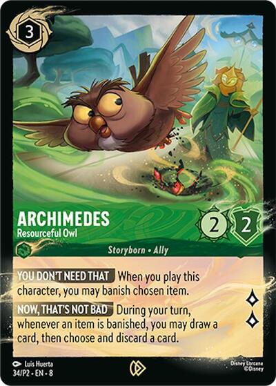 Archimedes - Resourceful Owl (Disney Lorcana Promo Cards) Near Mint Holofoil