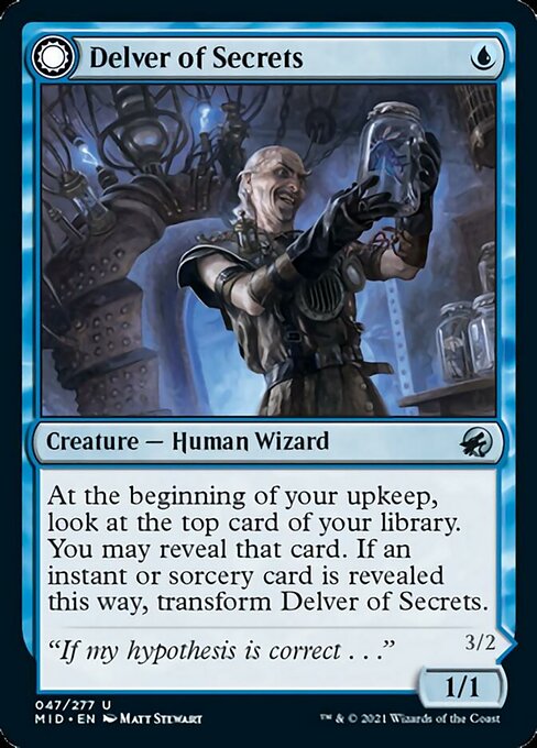 Delver of Secrets / Insectile Aberration (Innistrad: Midnight Hunt) Light Play Foil