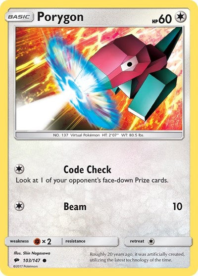Porygon (SM - Burning Shadows) Near Mint