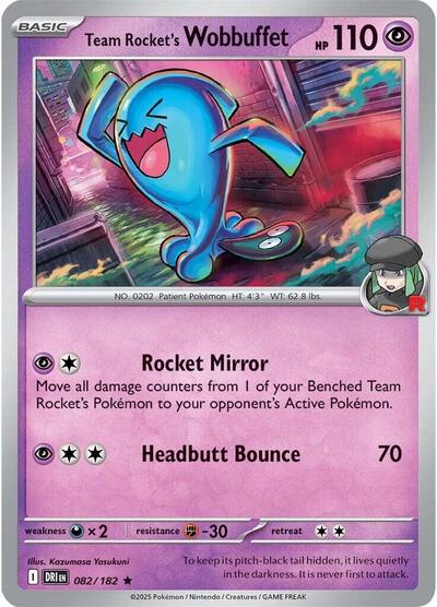 Team Rocket's Wobbuffet (SV10: Destined Rivals) Near Mint Reverse Holofoil