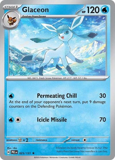 Glaceon (SV: Prismatic Evolutions) Near Mint Reverse Holofoil