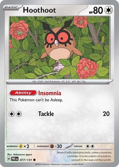 Hoothoot (SV: Prismatic Evolutions) Near Mint