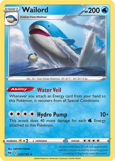 Wailord (SWSH04: Vivid Voltage) Near Mint Holofoil