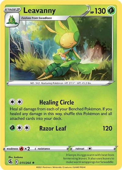 Leavanny (SWSH08: Fusion Strike) Near Mint Reverse Holofoil
