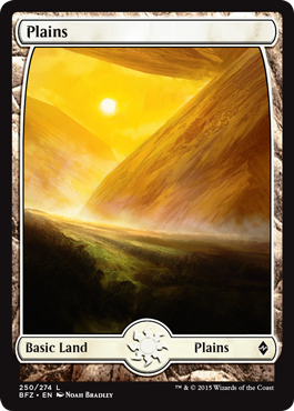 Plains (250) (Full Art) (Battle for Zendikar) Light Play