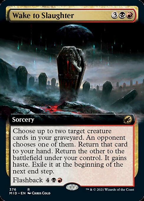 Wake to Slaughter (Extended Art) (Innistrad: Midnight Hunt) Light Play Foil