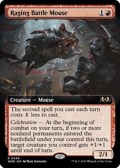 Raging Battle Mouse (Extended Art) (Wilds of Eldraine) Light Play
