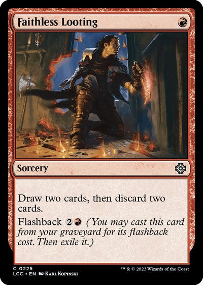Faithless Looting (Commander: The Lost Caverns of Ixalan) Light Play