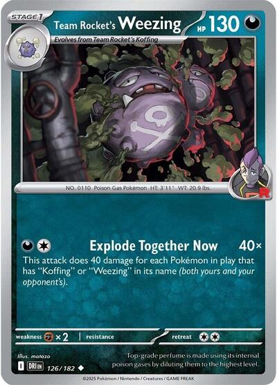 Team Rocket's Weezing - 126 (SV10: Destined Rivals) Near Mint Reverse Holofoil
