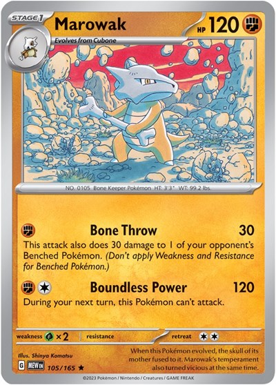 Marowak (Scarlet and Violet: 151) Near Mint Reverse Holofoil