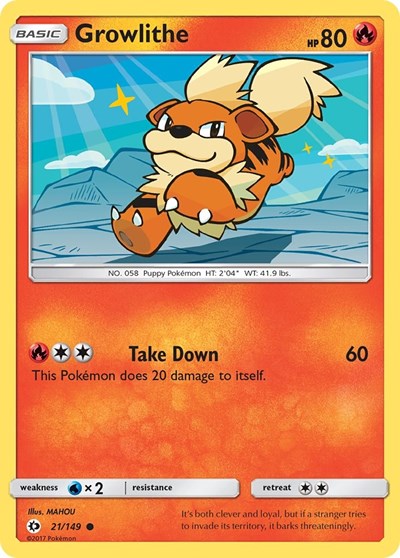 Growlithe (SM Base Set) Near Mint