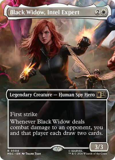 Black Widow, Intel Expert (Borderless) (Commander: Marvel Super Heroes) Near Mint