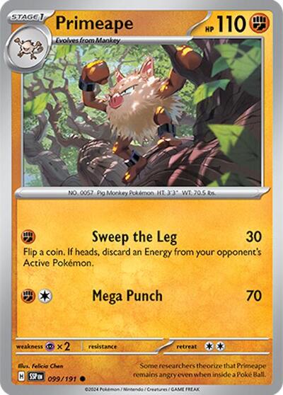 Primeape (SV08: Surging Sparks) Near Mint Reverse Holofoil