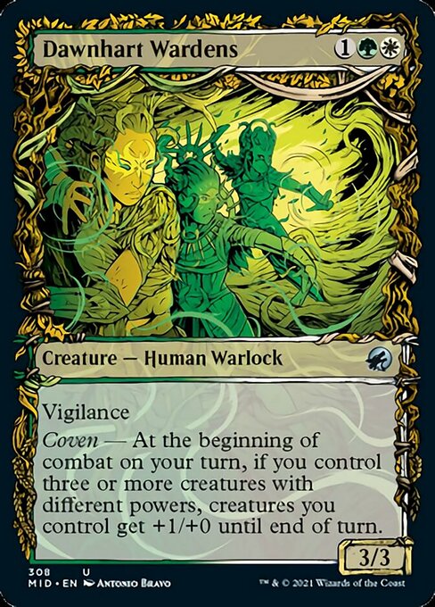 Dawnhart Wardens (Showcase) (Innistrad: Midnight Hunt) Light Play Foil
