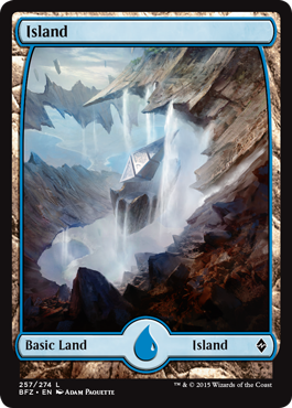 Island (257) (Full Art) (Battle for Zendikar) Light Play Foil
