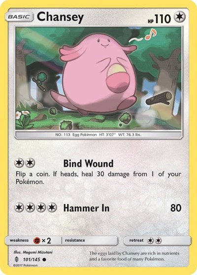 Chansey (SM - Guardians Rising) Near Mint Reverse Holofoil