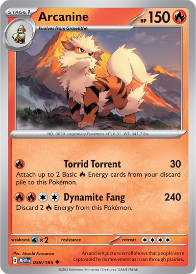 Arcanine (Scarlet and Violet: 151) Near Mint Reverse Holofoil