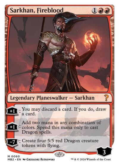 Sarkhan, Fireblood (White Border) (Mystery Booster 2) Near Mint