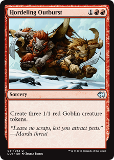 Hordeling Outburst (Duel Decks: Merfolk vs Goblins) Light Play