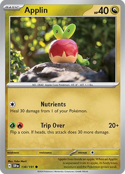Applin (SV08: Surging Sparks) Near Mint Reverse Holofoil