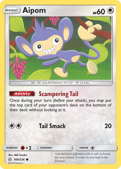 Aipom (SM - Cosmic Eclipse) Near Mint Reverse Holofoil