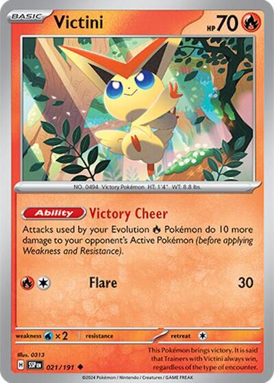 Victini (SV08: Surging Sparks) Near Mint Reverse Holofoil