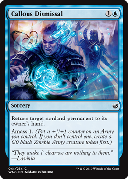 Callous Dismissal (War of the Spark) Light Play Foil