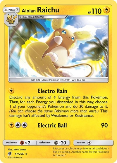 Alolan Raichu (SM - Unified Minds) Near Mint Reverse Holofoil