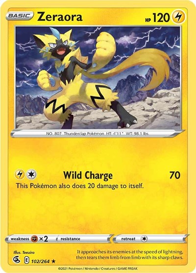Zeraora (SWSH08: Fusion Strike) Near Mint Reverse Holofoil