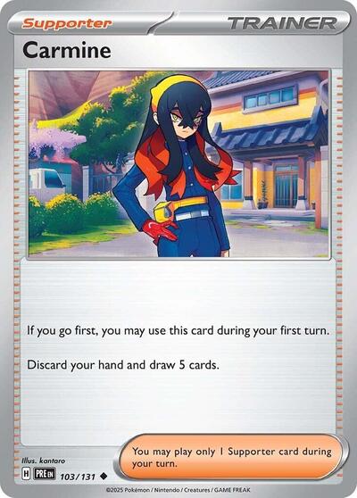 Carmine (SV: Prismatic Evolutions) Near Mint Reverse Holofoil