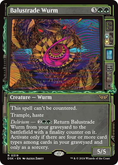 Balustrade Wurm (Showcase) (Duskmourn: House of Horror) Near Mint