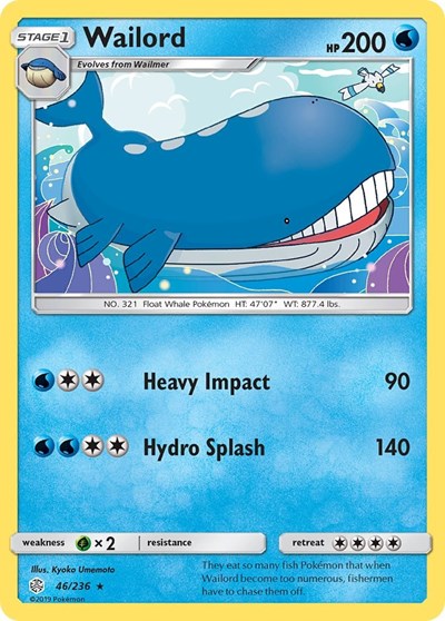 Wailord (SM - Cosmic Eclipse) Near Mint Reverse Holofoil