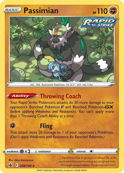 Passimian (SWSH06: Chilling Reign) Near Mint Reverse Holofoil