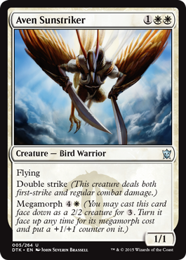 Aven Sunstriker (Dragons of Tarkir) Light Play Foil