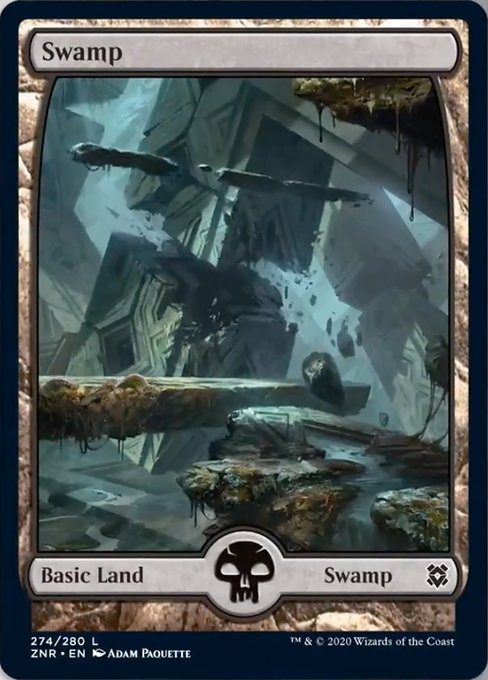 Swamp (274) (Zendikar Rising) Light Play Foil