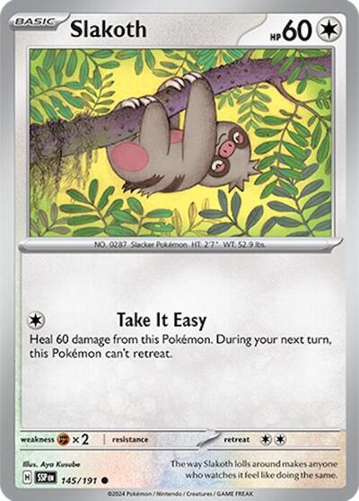 Slakoth - 145 (SV08: Surging Sparks) Near Mint Reverse Holofoil