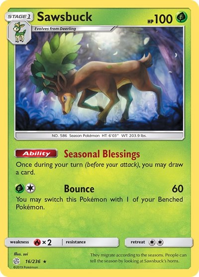 Sawsbuck (SM - Cosmic Eclipse) Near Mint Reverse Holofoil