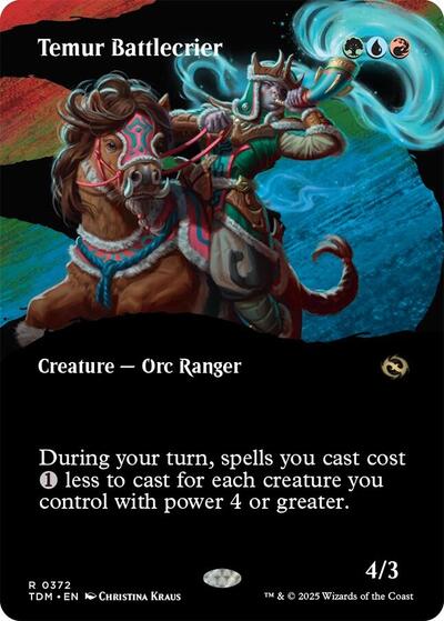 Temur Battlecrier (Borderless) (Tarkir: Dragonstorm) Light Play
