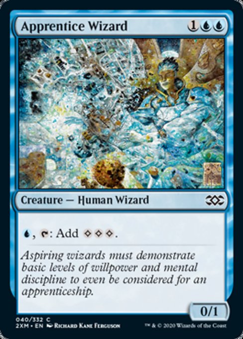 Apprentice Wizard (Double Masters) Light Play Foil