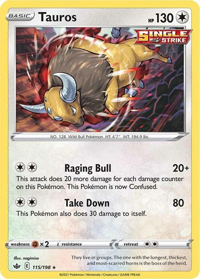 Tauros (SWSH06: Chilling Reign) Near Mint Reverse Holofoil