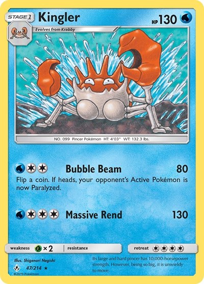 Kingler (SM - Unbroken Bonds) Near Mint Reverse Holofoil