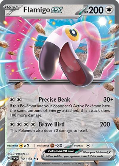 Flamigo ex (SV08: Surging Sparks) Near Mint Holofoil