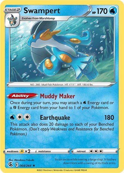 Swampert (SWSH08: Fusion Strike) Near Mint Reverse Holofoil