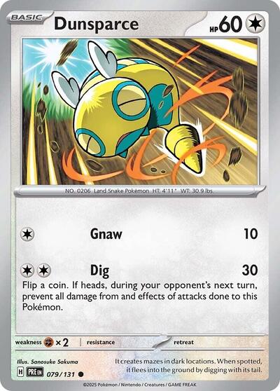 Dunsparce (SV: Prismatic Evolutions) Near Mint Reverse Holofoil